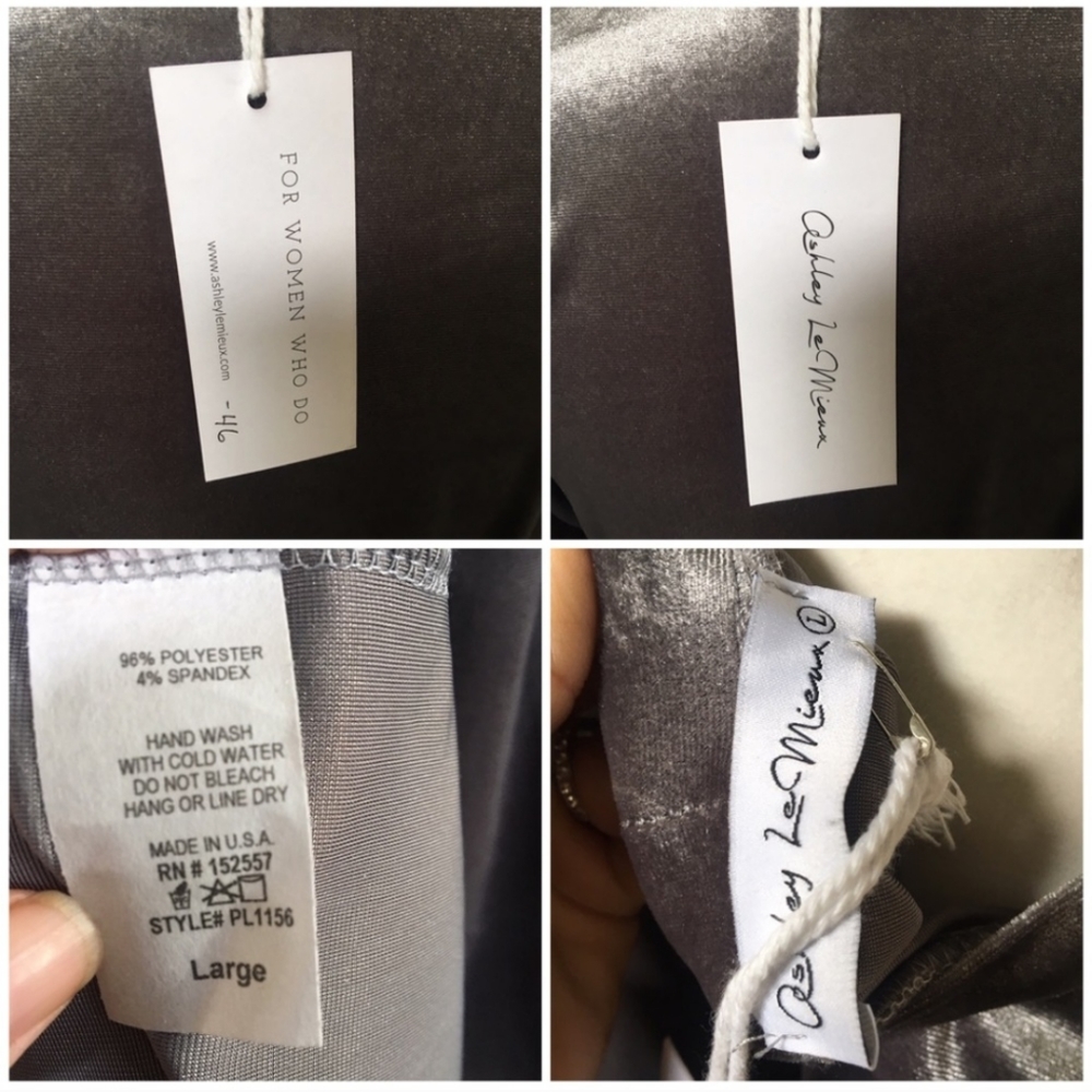 NEW Gorgeous Silver Velvet Ashley Lemeuix Dress - Picture 4 of 4